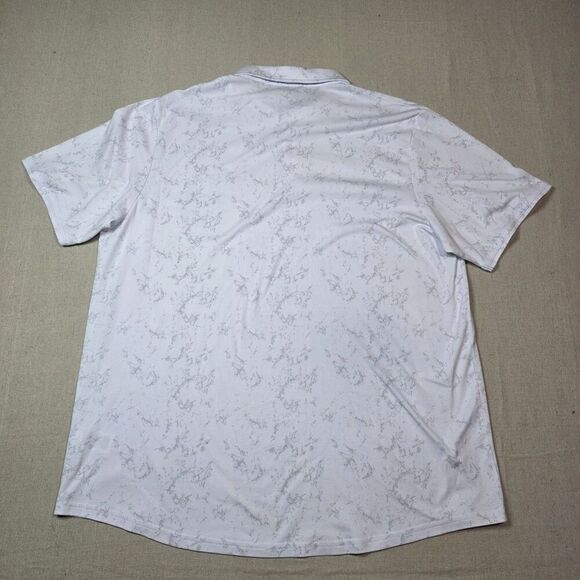 Travis Mathew Warmer Tides Scoop Polo Shirt Mens Size XXXLARGE  White Golf Polo - Picture 2 of 8